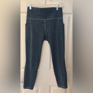 Athleta Salutation Stash Textured Tight in Mini Cheetah Print, Blue/Black, M